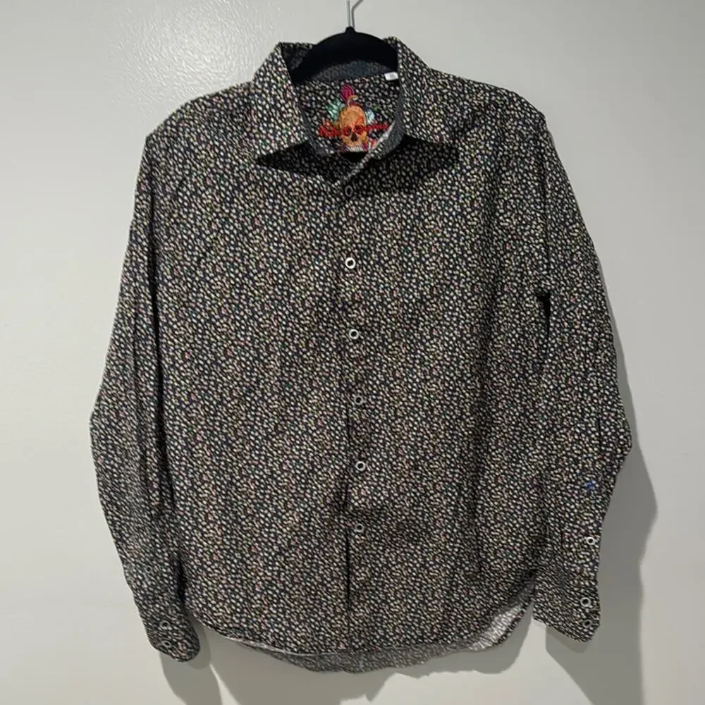 Robert Graham Men's Button Down Long Sleeve Shirt Size M Summer Travel Resort